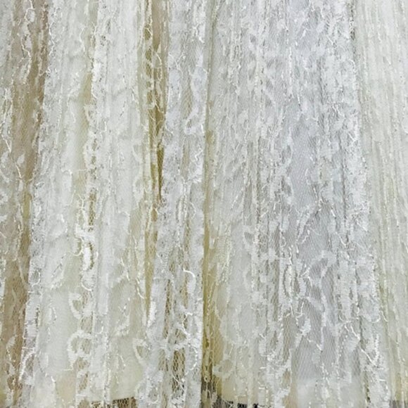 Vintage 1950s Full Circle Midi Skirt Crinoline Off White Lace - Picture 2 of 8